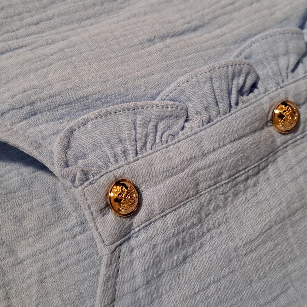 New blue ruffle cotton top - Picture 8 of 10